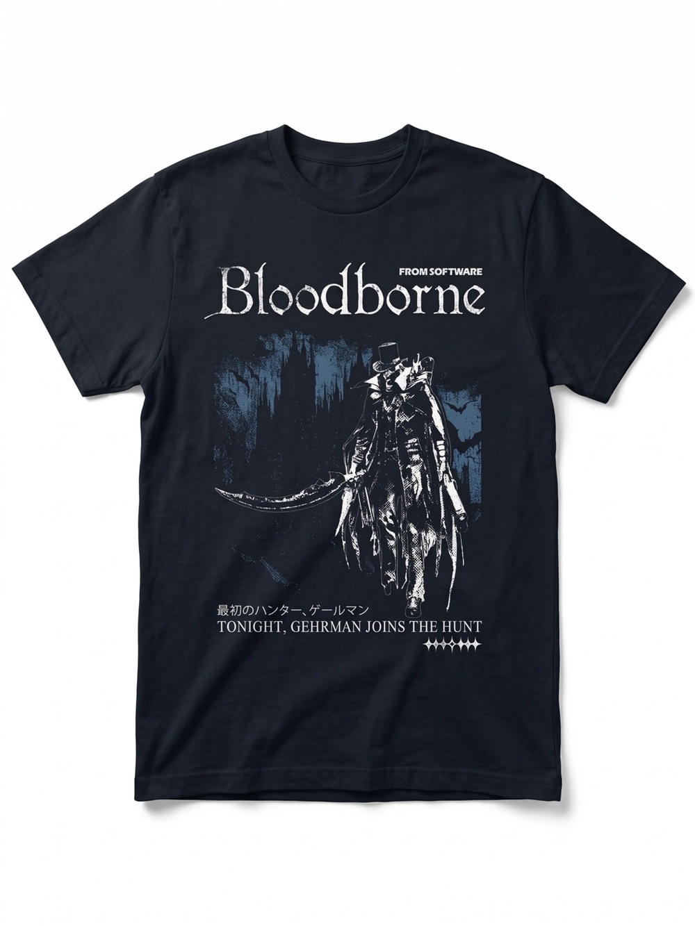 Bloodborne Gehrman Joins The Hunt Dark Fantasy Black T-Shirt